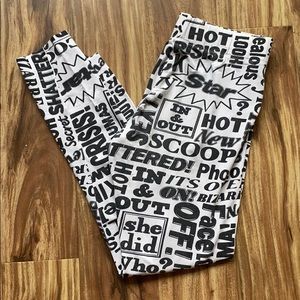 Authentic Jeremy Scott Tabloid Print Leggings S